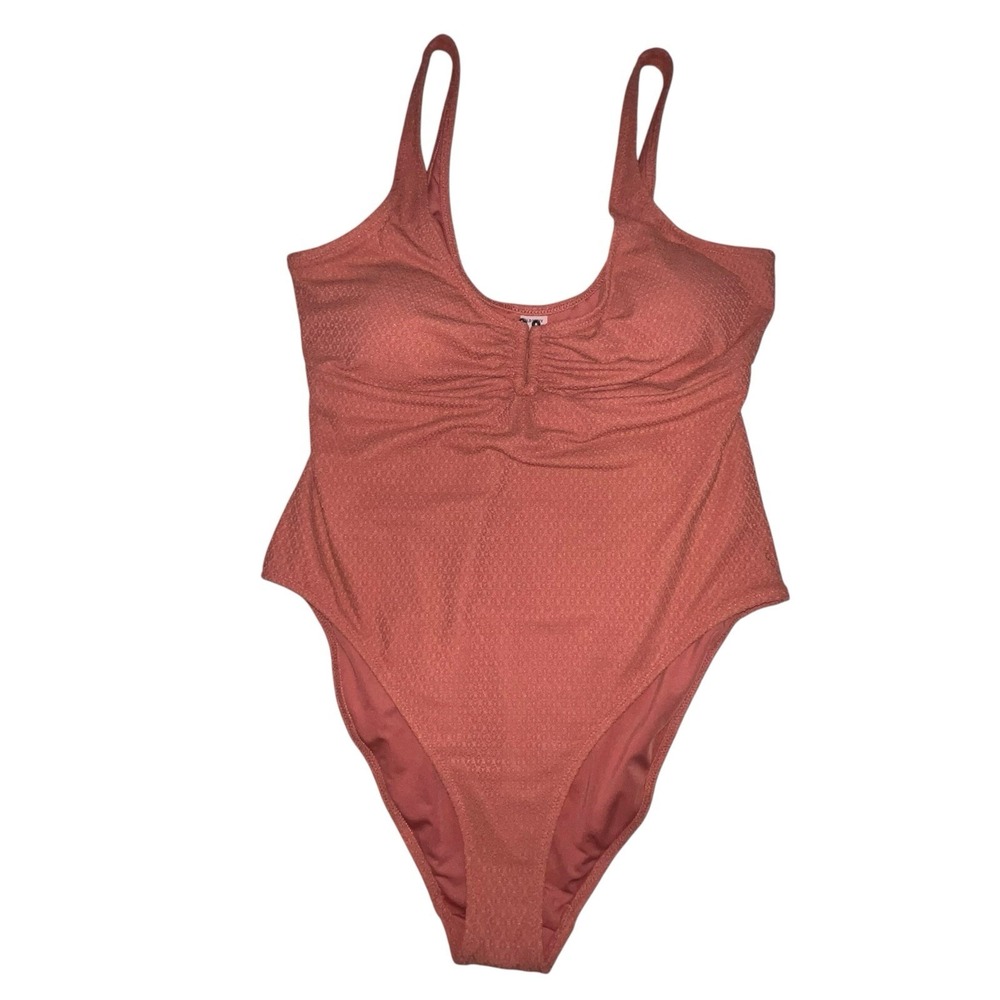 Old Navy One-Piece Swimsuit Women's Size XL Crochet New Amber Glow Salmon Resort